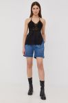 Джинсові шорти Liu Jo жіночі однотонні висока посадка колір блакитний (2293281)