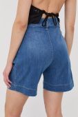Джинсові шорти Liu Jo жіночі однотонні висока посадка колір блакитний (2293281)
