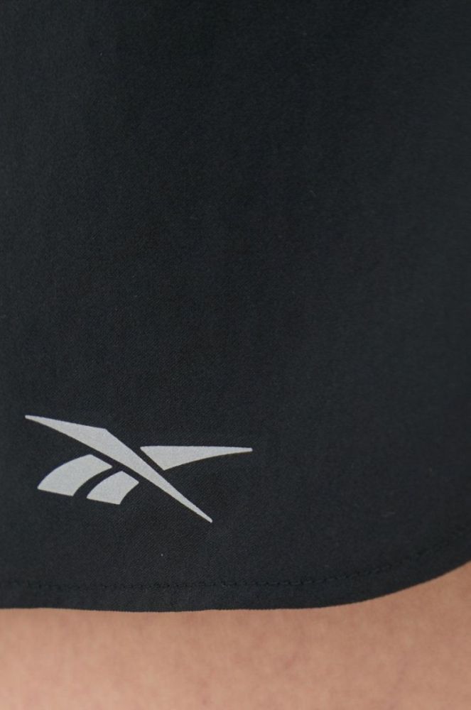 Шорти для бігу Reebok HA1043 жіночі колір чорний однотонні середня посадка фото 4