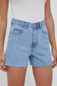 Джинсові шорти Dr. Denim жіночі однотонні висока посадка колір блакитний (2110804)