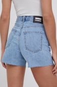 Джинсові шорти Dr. Denim жіночі однотонні висока посадка колір блакитний (2110804)