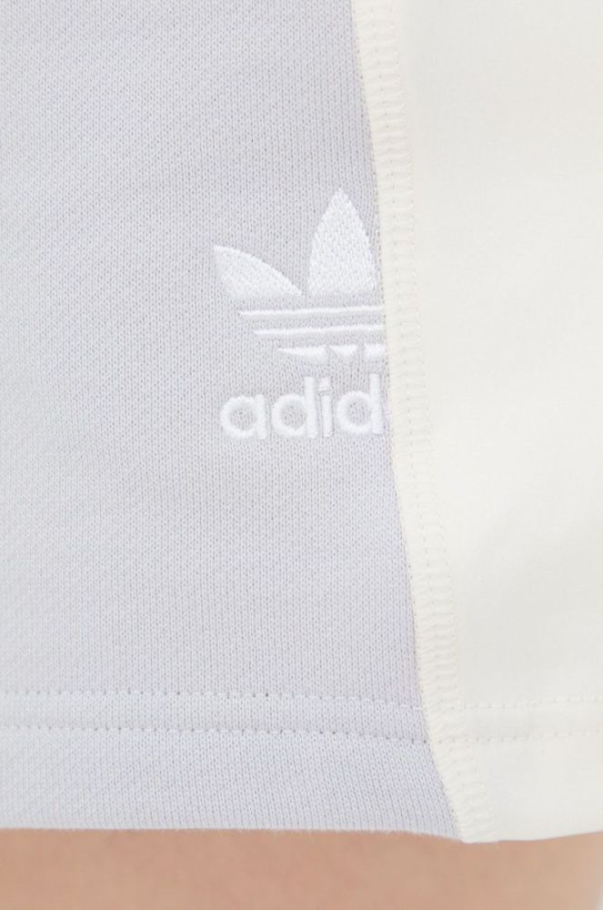 Шорти adidas Originals Adicolor HC7038 жіночі колір сірий візерунок висока посадка HC7038-WONWHI фото 4