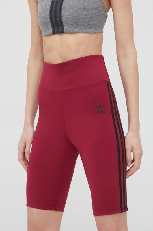 Шорти adidas Originals Trefoil Moments HE0406 жіночі колір фіолетовий з аплікацією висока посадка HE0406-LEGBUR