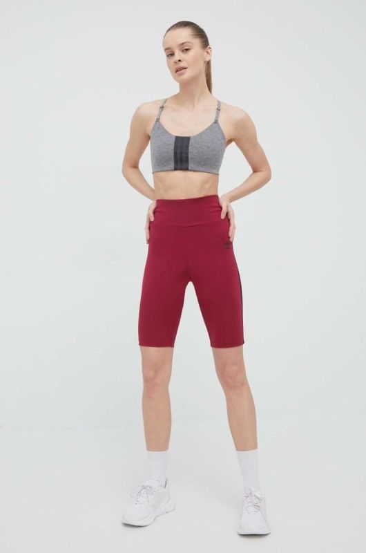Шорти adidas Originals Trefoil Moments HE0406 жіночі колір фіолетовий з аплікацією висока посадка HE0406-LEGBUR фото 2