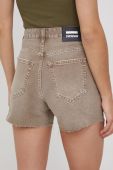 Джинсові шорти Dr. Denim жіночі колір бежевий однотонні висока посадка (2448331)
