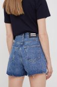 Джинсові шорти Dr. Denim жіночі однотонні висока посадка колір блакитний (2409724)