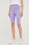 Шорти adidas Originals жіночі колір фіолетовий з аплікацією висока посадка HE0408-LPURPL Шорти adidas Originals жіночі колір фіолетовий з аплікацією висока посадка HE0408-LPURPL