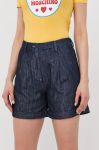 Шорти Love Moschino жіночі колір синій однотонні висока посадка