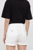 Бавовняні шорти Pepe Jeans Balboa Short жіночі колір білий однотонні середня посадка