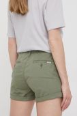 Бавовняні шорти Pepe Jeans Balboa Short жіночі колір зелений однотонні середня посадка