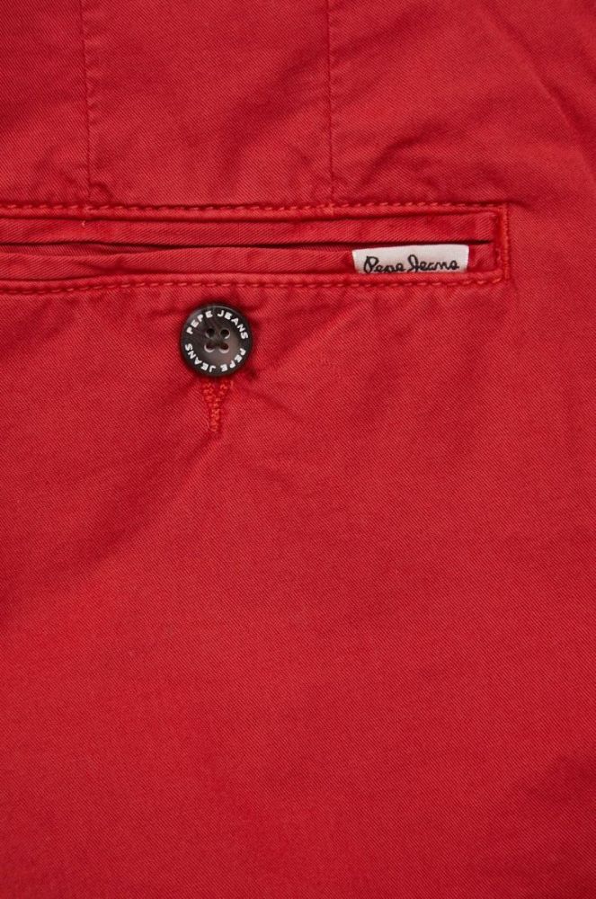 Бавовняні шорти Pepe Jeans Balboa Short жіночі колір червоний однотонні середня посадка фото 4