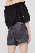 Джинсові шорти Pepe Jeans Thrasher жіночі колір чорний однотонні середня посадка