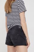 Джинсові шорти Pepe Jeans Siouxie жіночі колір чорний однотонні середня посадка