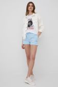 Шорти Pepe Jeans Calista Short жіночі однотонні середня посадка колір блакитний