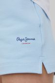 Шорти Pepe Jeans Calista Short жіночі однотонні середня посадка колір блакитний