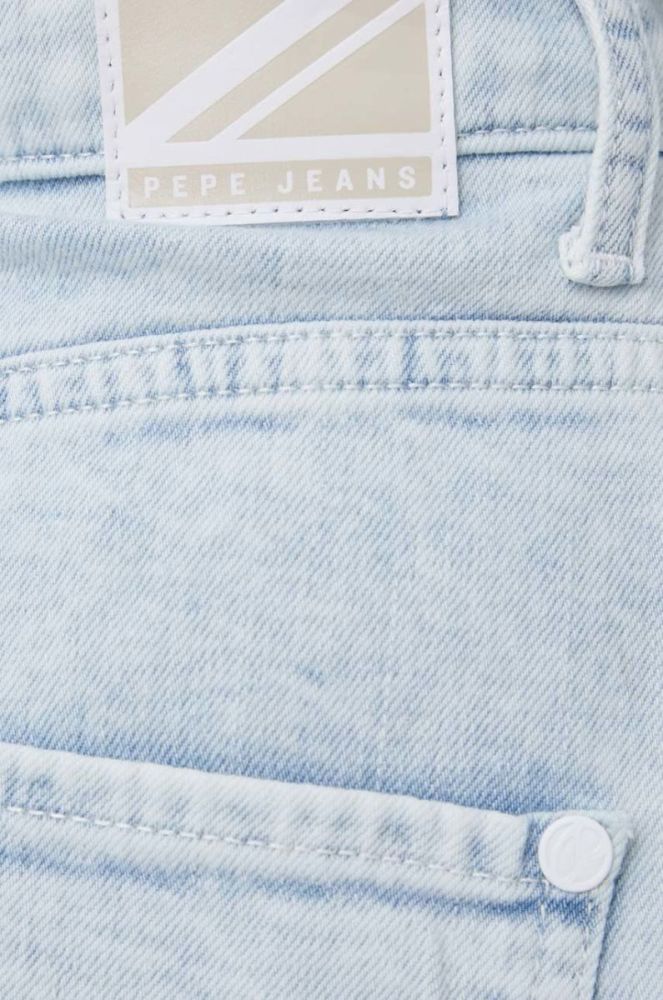 Джинсові шорти Pepe Jeans Rachel Short Tie Dye жіночі візерунок висока посадка колір блакитний фото 5