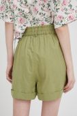 Шорти з домішкою льону Pepe Jeans Muriel жіночі колір зелений однотонні висока посадка