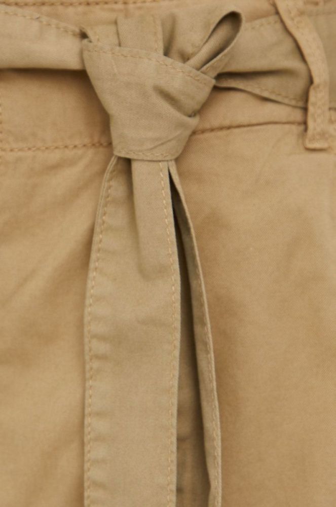 Бавовняні шорти Pepe Jeans Kaylee Short жіночі колір зелений однотонні висока посадка (2349881) фото 5
