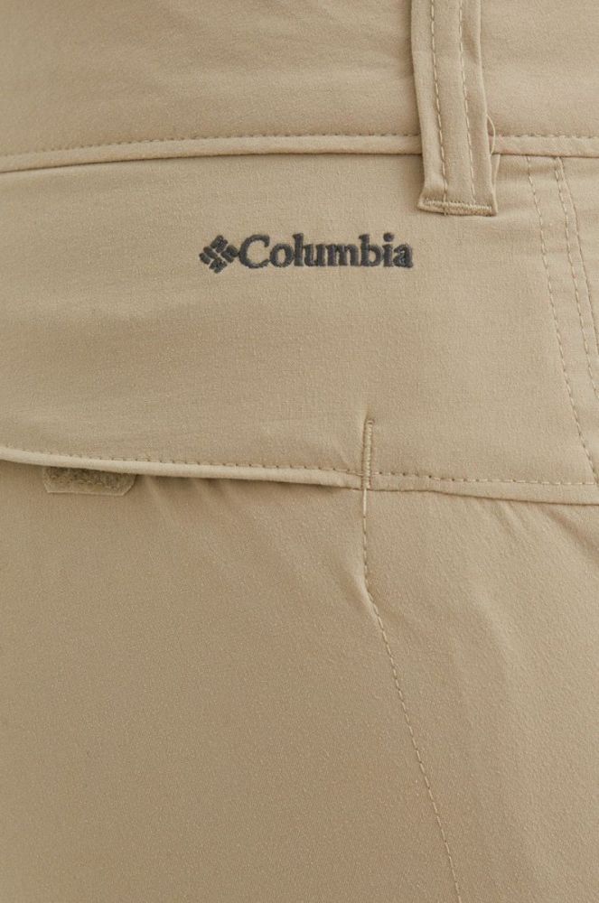 Шорти outdoor Columbia Saturday Trail жіночі колір бежевий однотонні середня посадка фото 4
