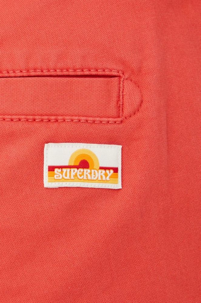 Шорти Superdry жіночі колір червоний однотонні середня посадка фото 5