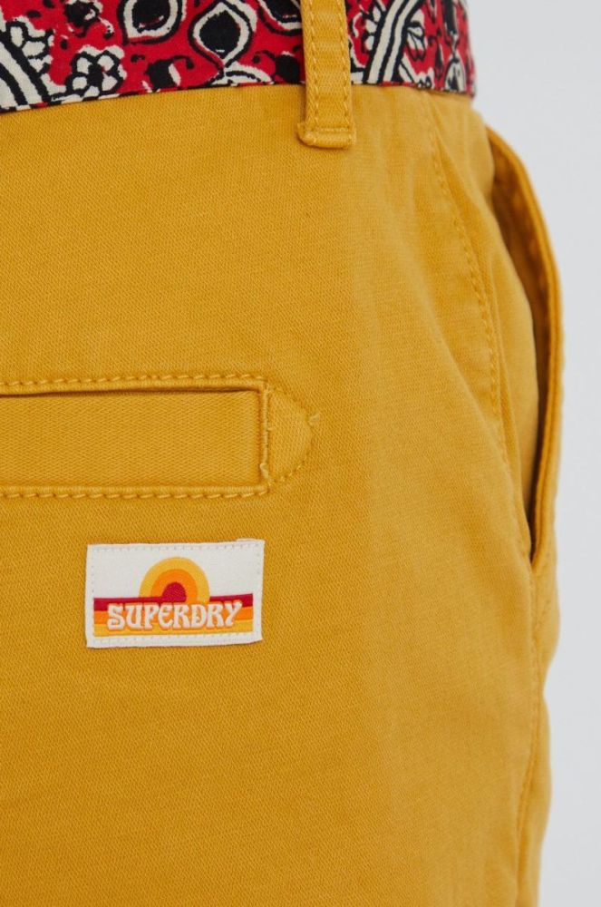 Шорти Superdry жіночі колір жовтий однотонні середня посадка фото 4