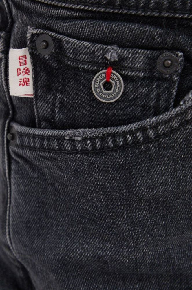 Джинсові шорти Superdry жіночі колір сірий однотонні середня посадка фото 4