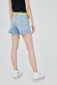 Джинсові шорти Superdry жіночі однотонні середня посадка колір блакитний