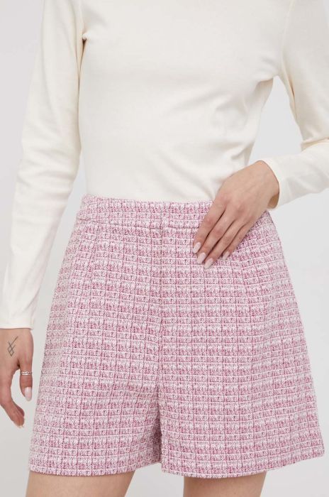 Шорти United Colors of Benetton жіночі колір рожевий візерунок висока посадка