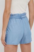 Шорти United Colors of Benetton жіночі однотонні висока посадка колір блакитний (2448353)