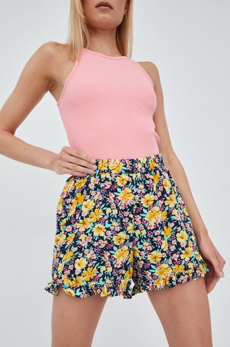 Шорти JDY жіночі колір синій візерунок висока посадка (2437429)