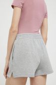 Шорти UGG жіночі колір сірий меланж висока посадка