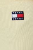 Шорти Tommy Jeans жіночі колір жовтий однотонні висока посадка