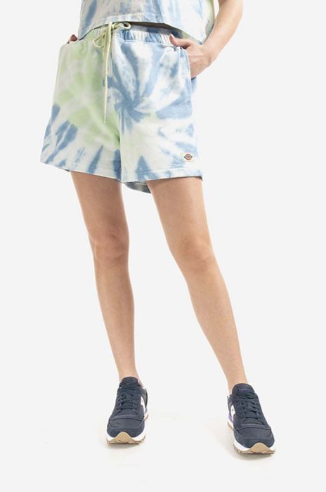 Бавовняні шорти Dickies колір зелений візерунок висока посадка DK0A4XNLC34-celadonGRE