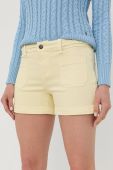 Джинсові шорти Morgan жіночі колір жовтий однотонні середня посадка