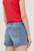 Джинсові шорти Morgan жіночі однотонні середня посадка колір блакитний