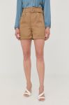 Шорти Morgan жіночі колір бежевий однотонні висока посадка (2437442)