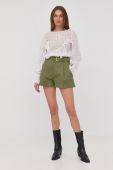 Шорти MICHAEL Michael Kors жіночі колір зелений однотонні висока посадка
