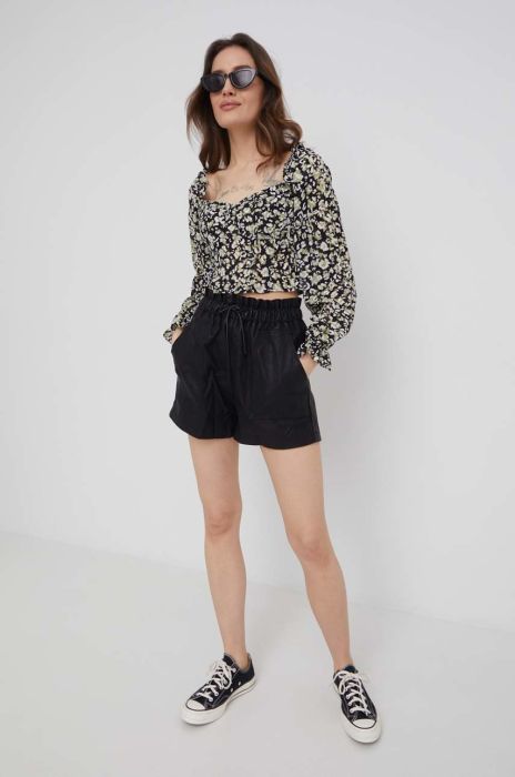 Шорти Brave Soul жіночі колір чорний однотонні висока посадка