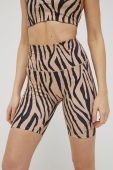 Шорти P.E Nation жіночі колір бежевий візерунок висока посадка (2126495)