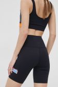 Шорти для тренувань P.E Nation Tiebreak жіночі колір чорний з принтом висока посадка