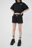 Бавовняні шорти Everlast жіночі колір чорний однотонні висока посадка