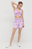 Бавовняні шорти Dkny жіночі колір фіолетовий візерунок висока посадка