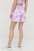 Бавовняні шорти Dkny жіночі колір фіолетовий візерунок висока посадка