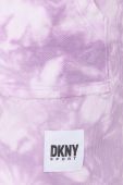 Бавовняні шорти Dkny жіночі колір фіолетовий візерунок висока посадка