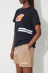 Бавовняні шорти Ellesse колір рожевий з аплікацією висока посадка SGM13151-PINK Бавовняні шорти Ellesse колір рожевий з аплікацією висока посадка SGM13151-PINK
