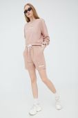 Бавовняні шорти Ellesse жіночі колір рожевий з аплікацією висока посадка SGM13151-PINK