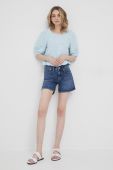 Джинсові шорти Pepe Jeans жіночі колір синій середня посадка