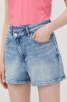 Джинсові шорти Miss Sixty жіночі однотонні висока посадка колір блакитний (2366603)
