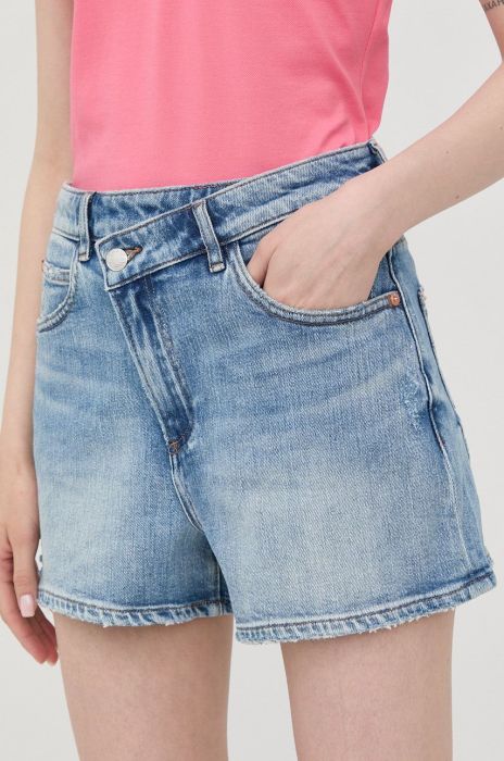 Джинсові шорти Miss Sixty жіночі однотонні висока посадка колір блакитний (2366603)