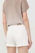 Джинсові шорти Morgan жіночі колір білий однотонні висока посадка
